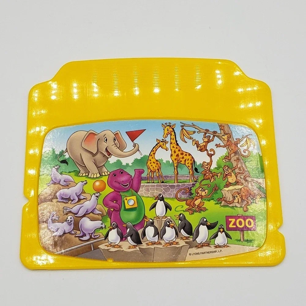 Vintage Barney The Purple Dinosaur Interactive Laptop Mattel W/4 Cartridges Rare